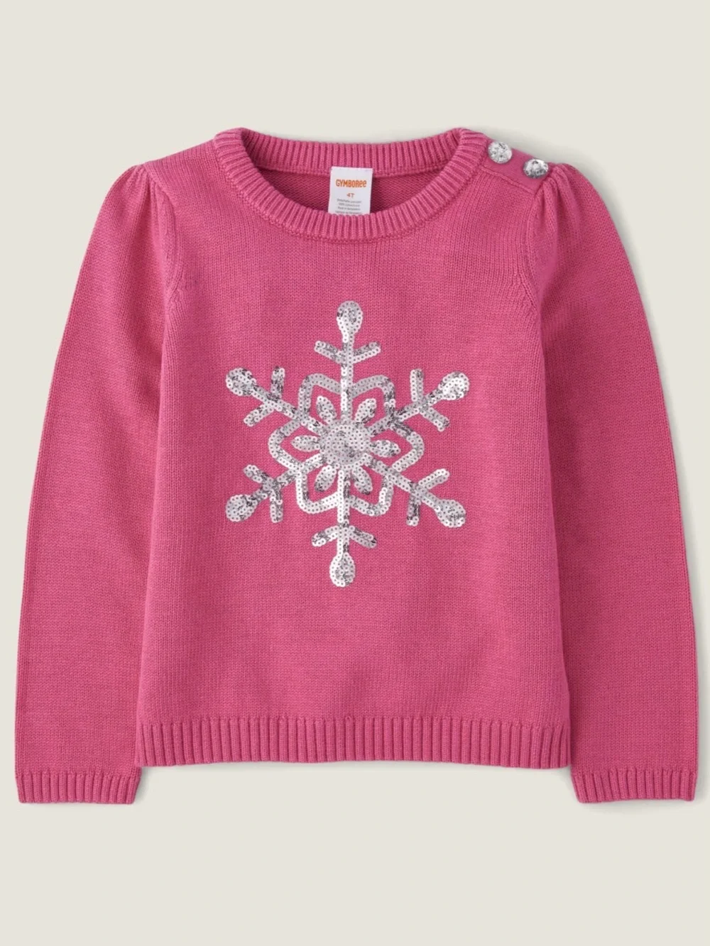NWT - Gymboree Girl’s Pink Sweat w/ Silver Sequin Applique - Size 4T